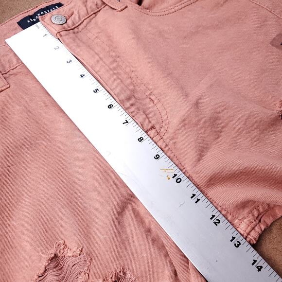 Aeropostale 90s Baggy Jeans Straight Leg Distressed Women 12 Brick Red - Picture 7 of 14